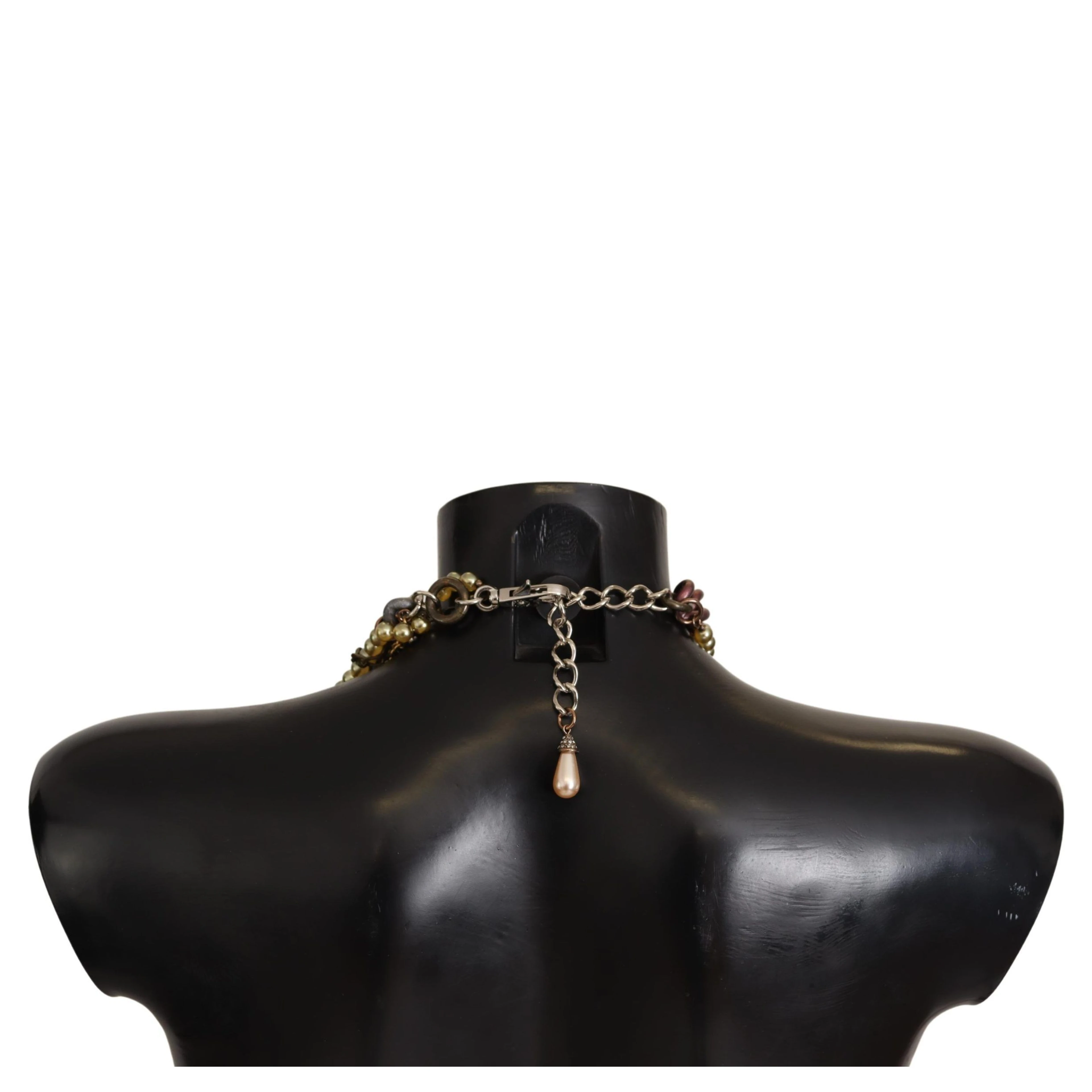 Gold Brass Sicily Floral Crystal Statement Necklace