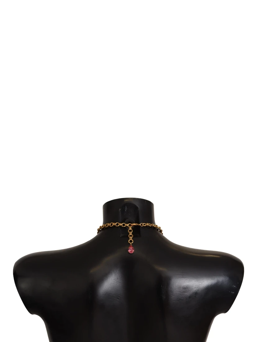 Gold Brass Sicily Fruits Roses Statement Necklace