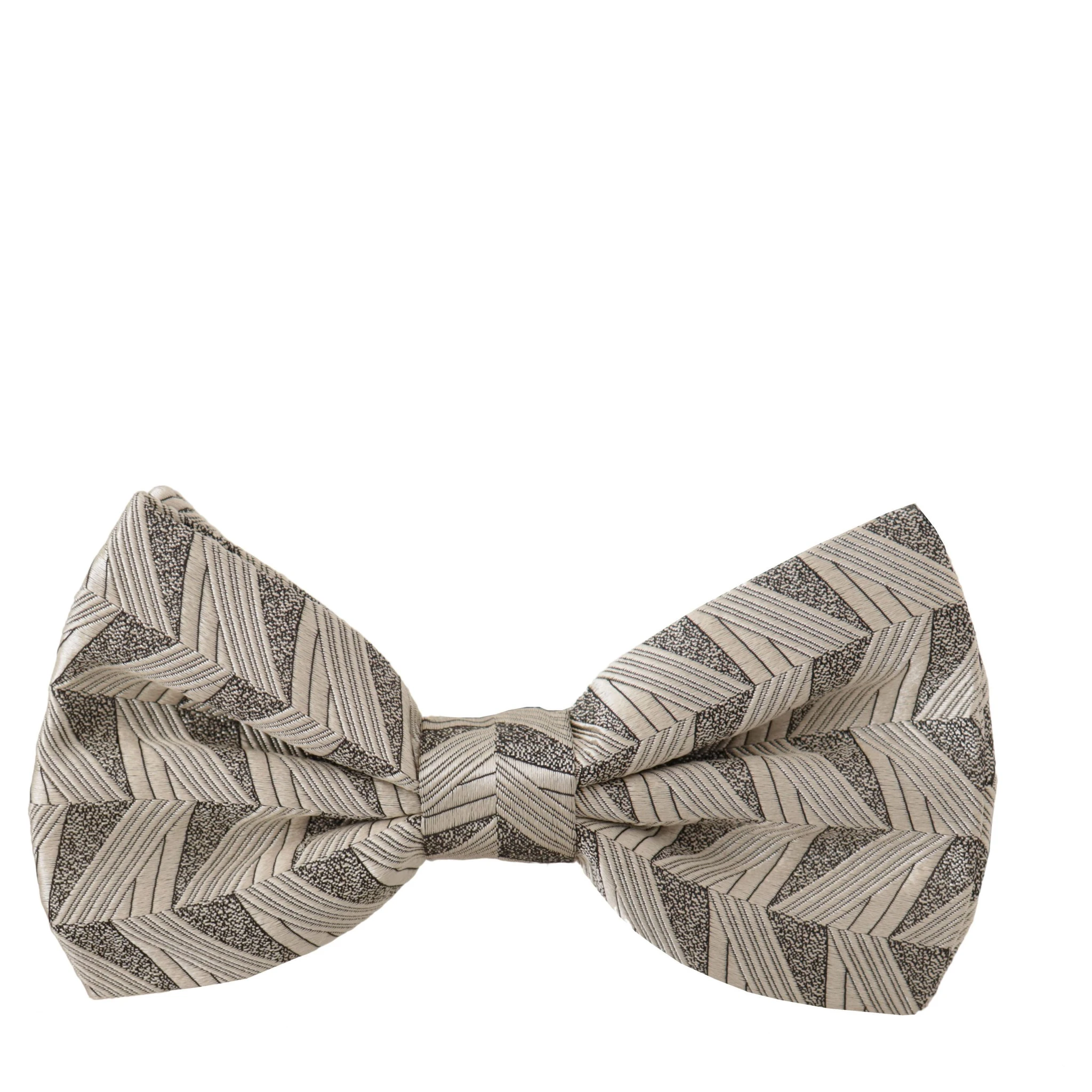 Gray 100% Silk Adjustable Neck Papillon Bow Tie