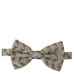 Gray 100% Silk Adjustable Neck Papillon Bow Tie