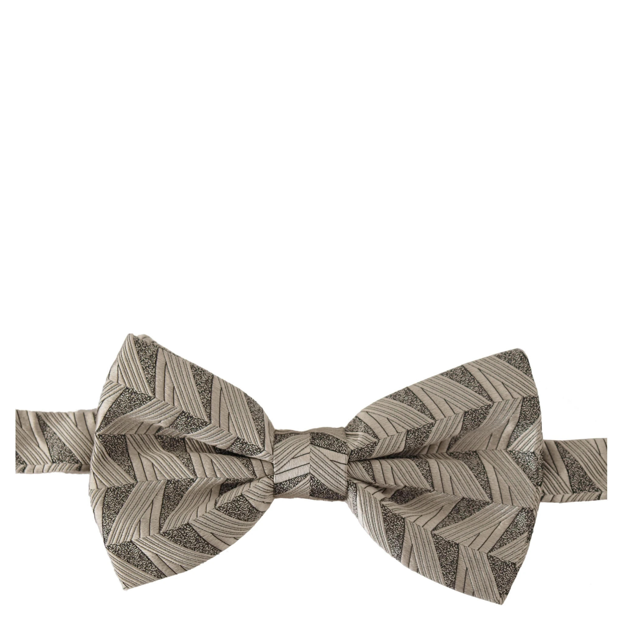 Gray 100% Silk Adjustable Neck Papillon Bow Tie