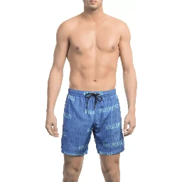 Blue Polyester Swimwear