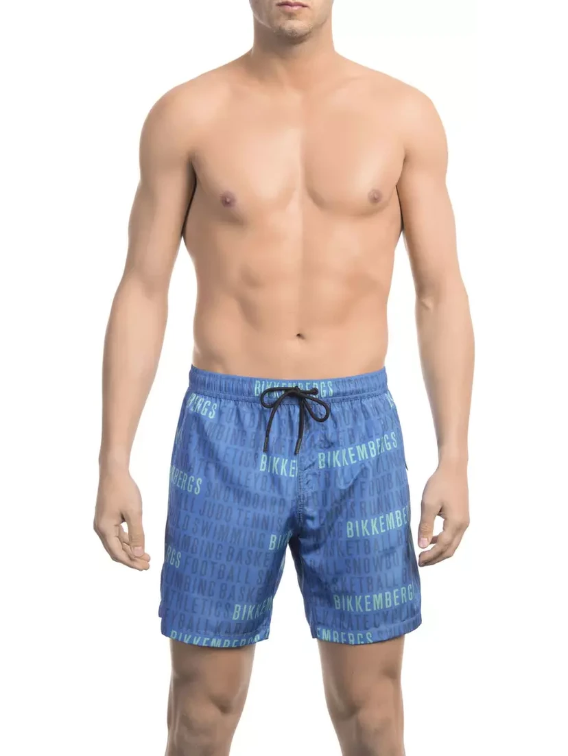 Blue Polyester Swimwear
