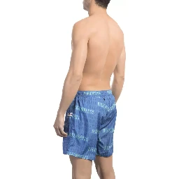 Blue Polyester Swimwear