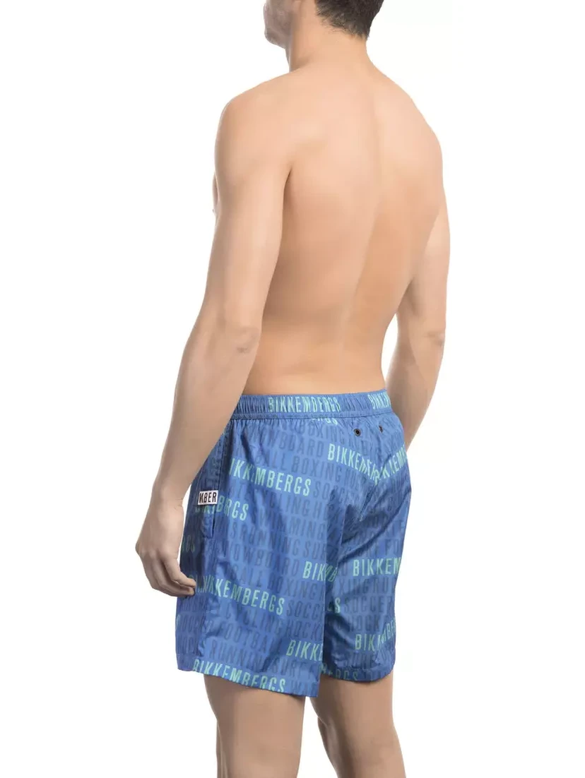 Blue Polyester Swimwear