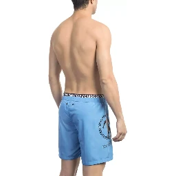 Light Blue Polyester Swimwear