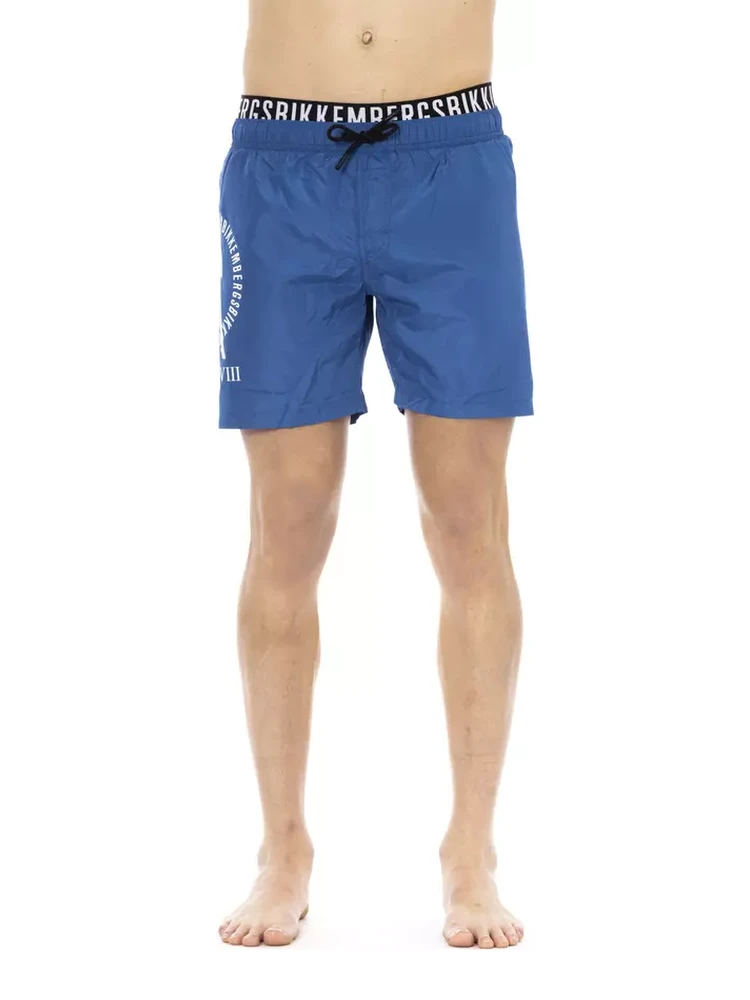 Blue Polyester Swimwear