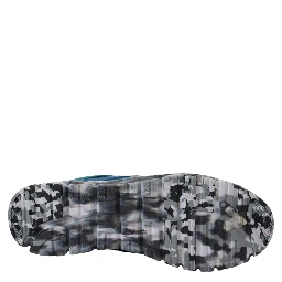 Blue Gray Leather Sport Low Top Sneakers