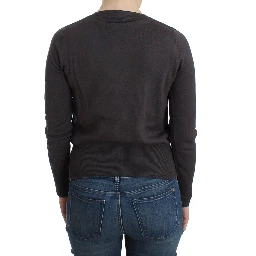 Purple Wool Sequined Cardigan Knit Sweater