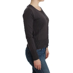 Purple Wool Sequined Cardigan Knit Sweater