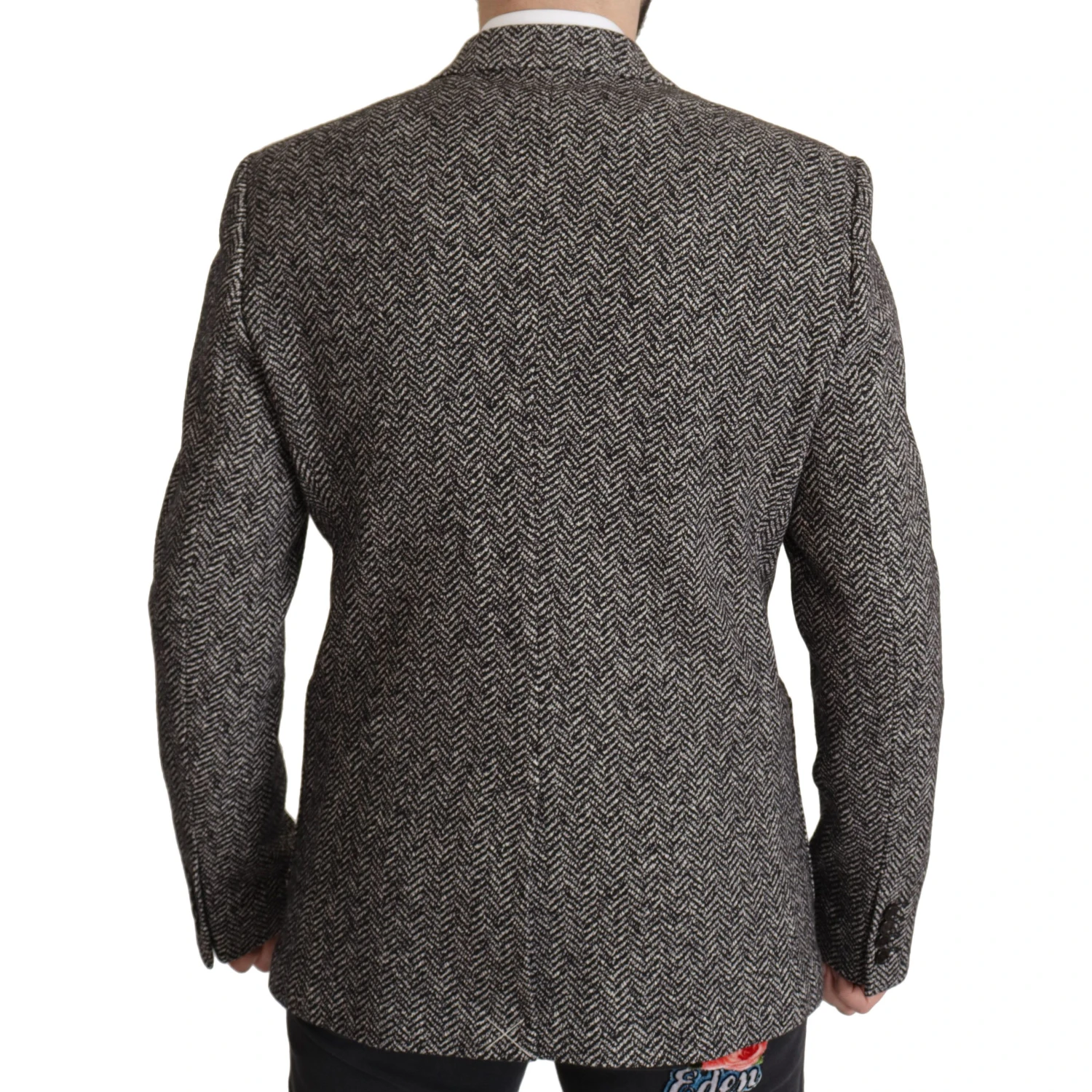 Gray Cotton Single Breasted Fantasy Blazer