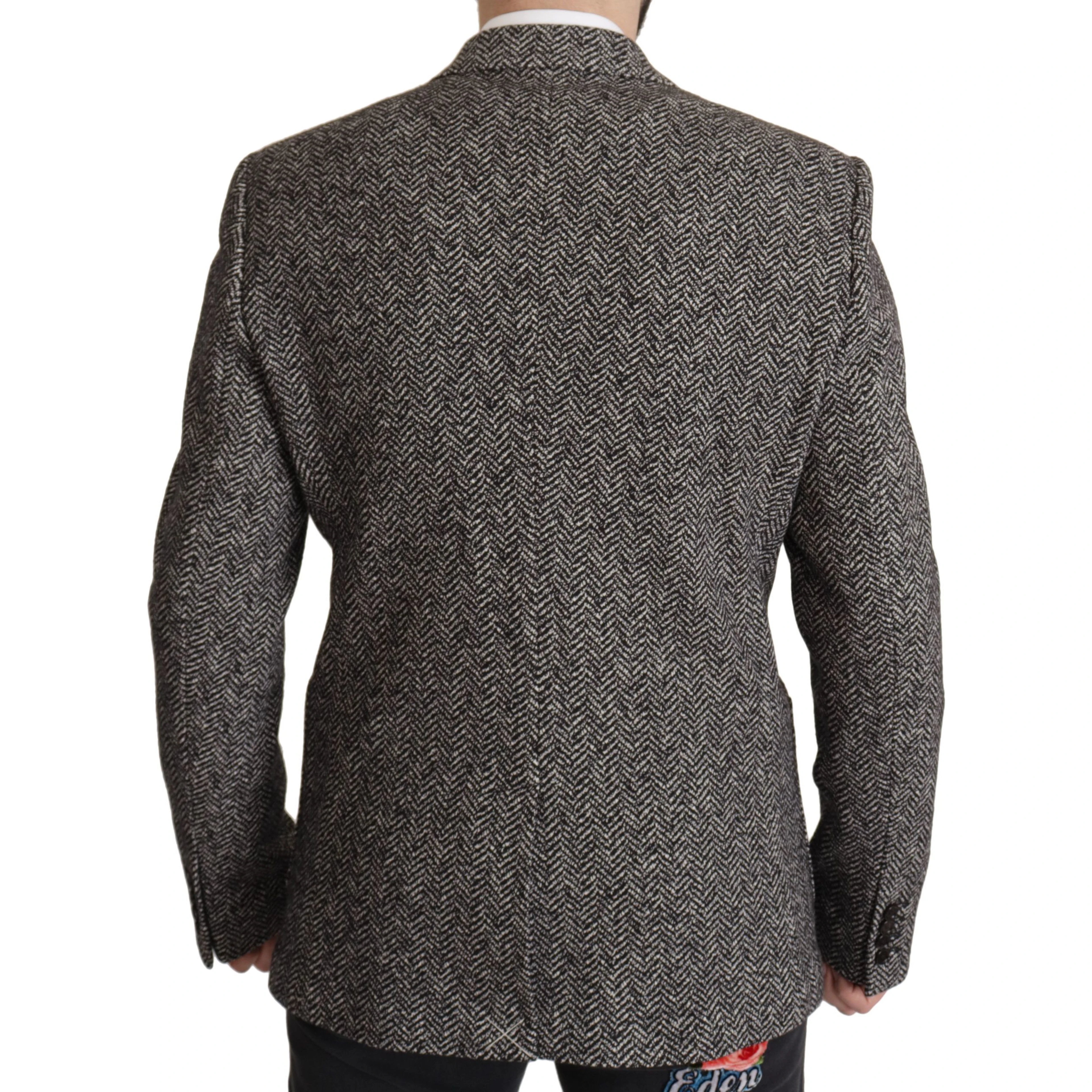 Gray Cotton Single Breasted Fantasy Blazer