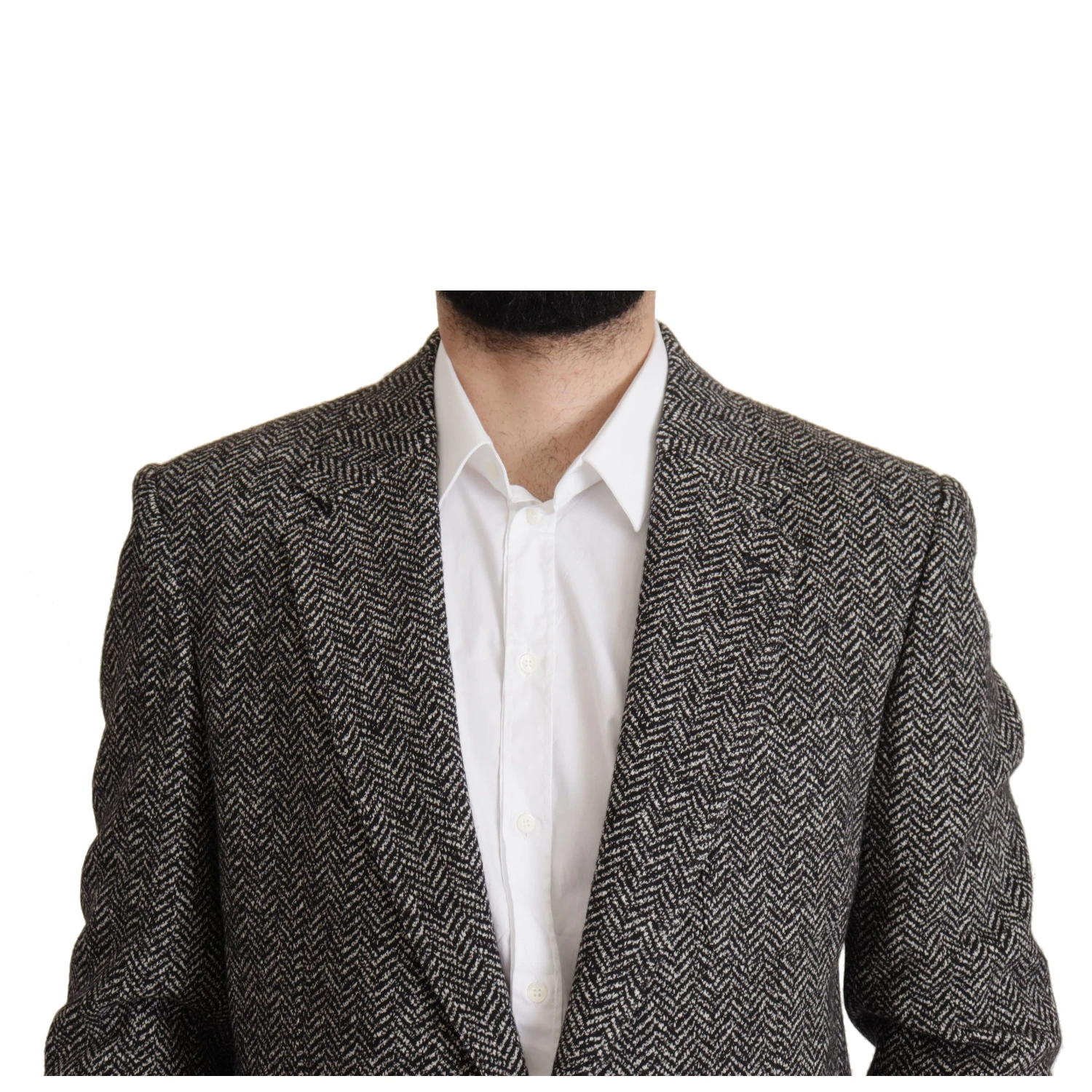 Gray Cotton Single Breasted Fantasy Blazer