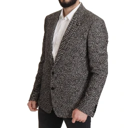 Gray Cotton Single Breasted Fantasy Blazer