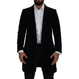Black Cotton Cardigan Long Coat Men Jacket