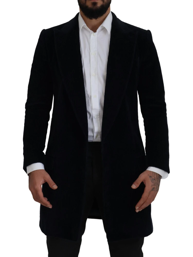 Black Cotton Cardigan Long Coat Men Jacket