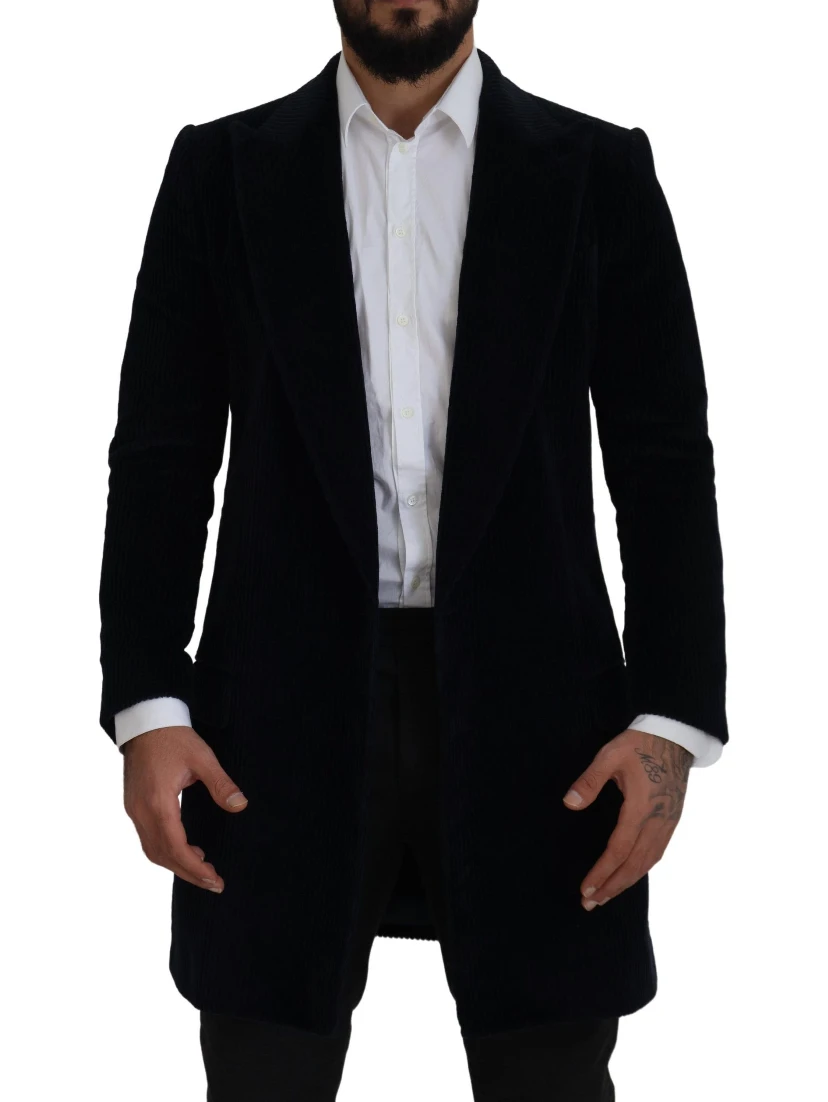 Black Cotton Cardigan Long Coat Men Jacket