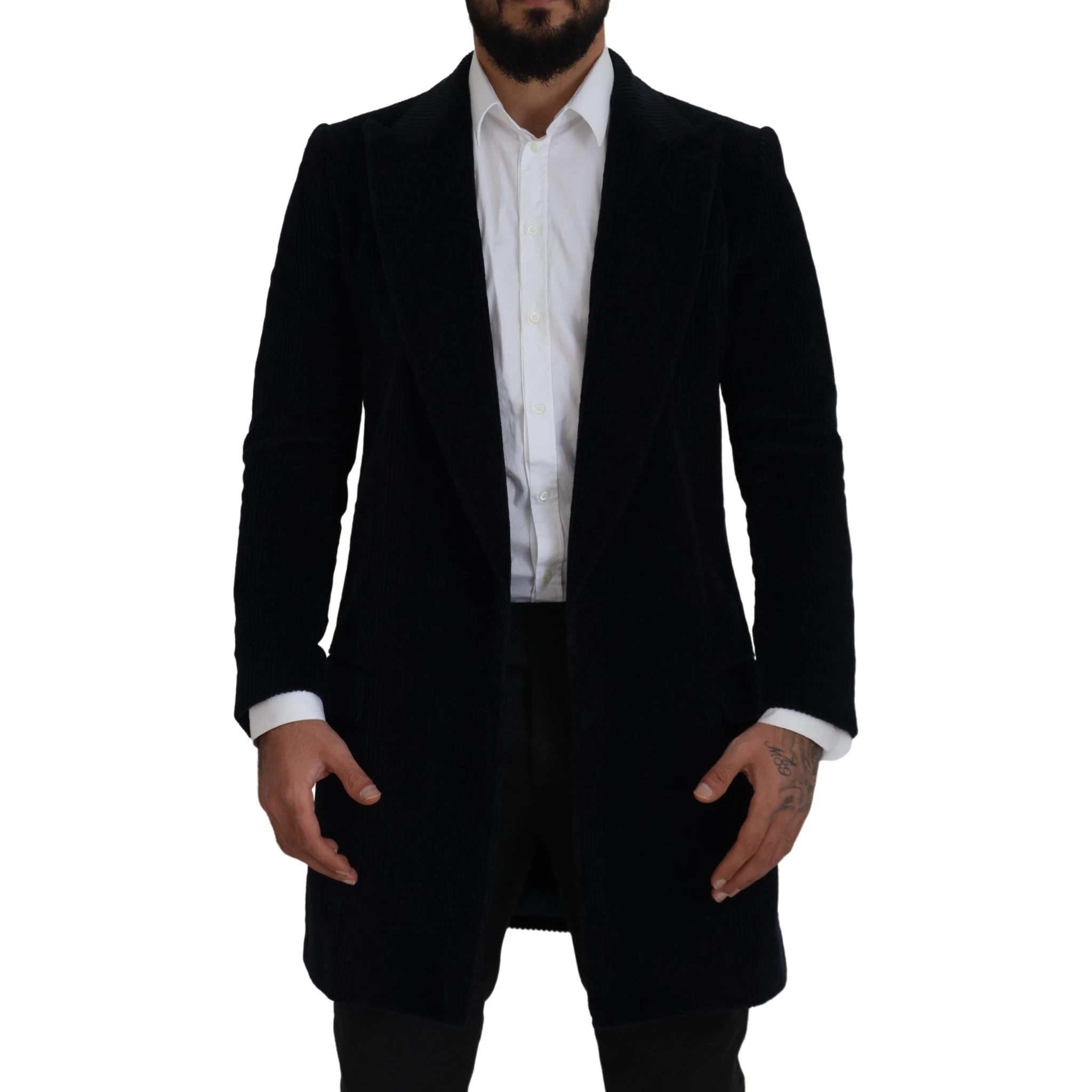 Black Cotton Cardigan Long Coat Men Jacket