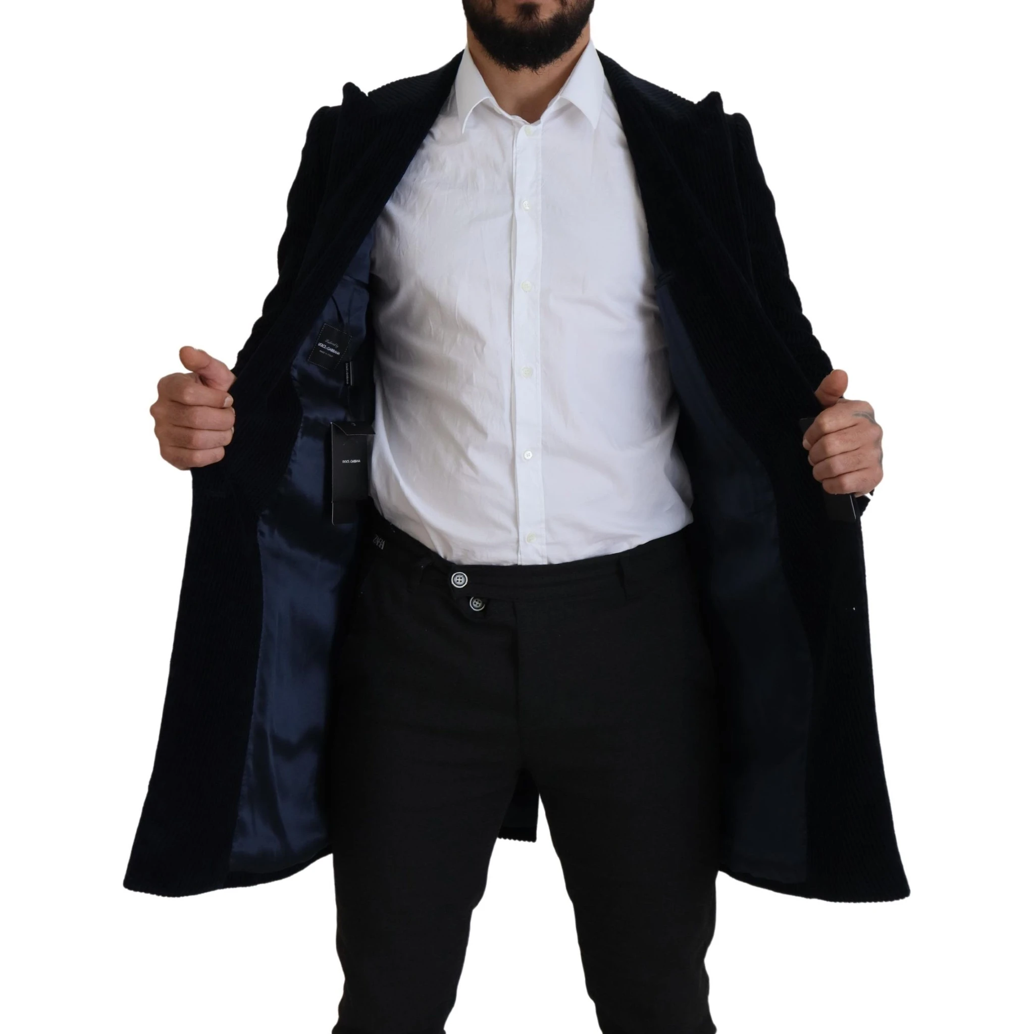 Black Cotton Cardigan Long Coat Men Jacket