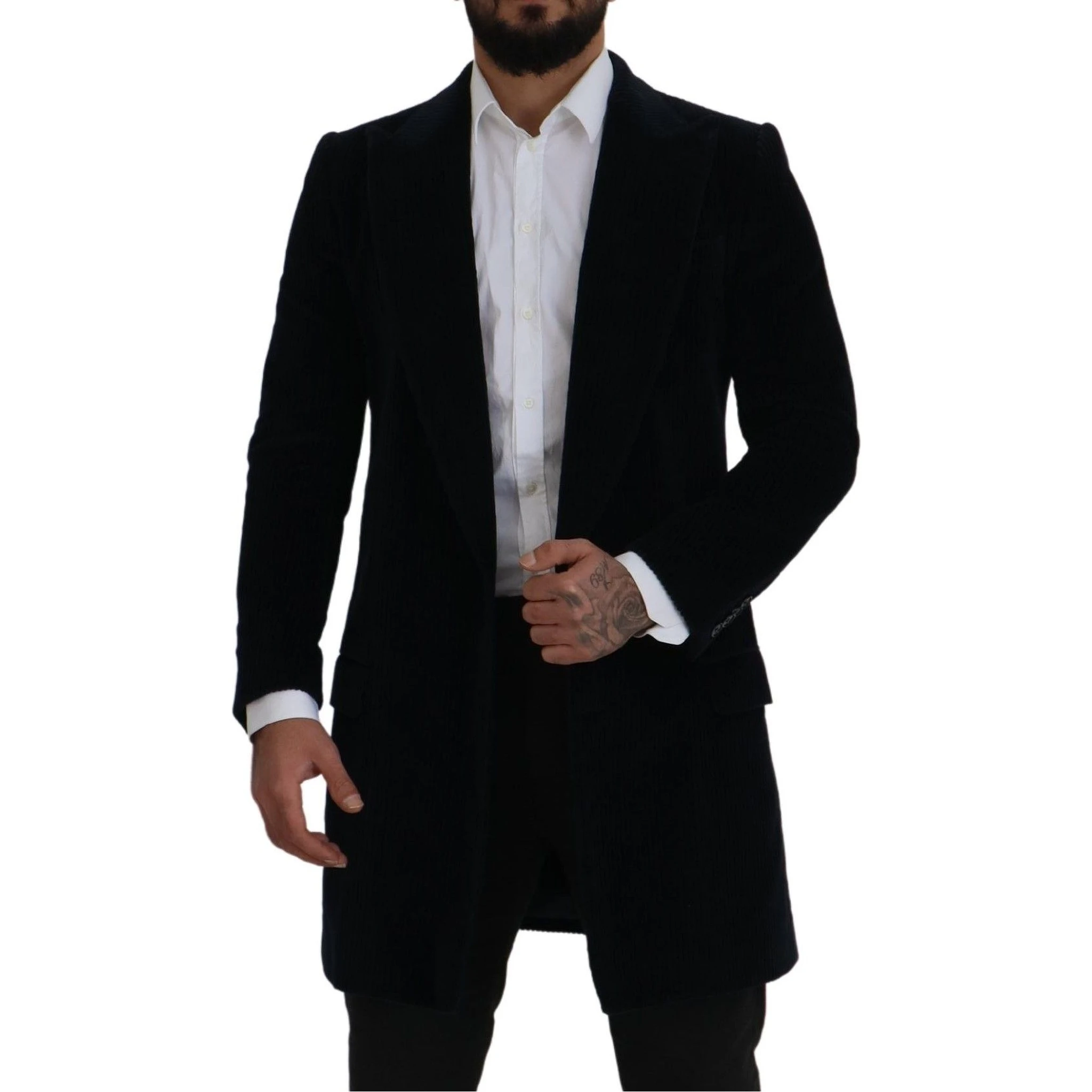 Black Cotton Cardigan Long Coat Men Jacket