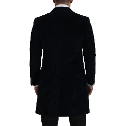 Black Cotton Cardigan Long Coat Men Jacket
