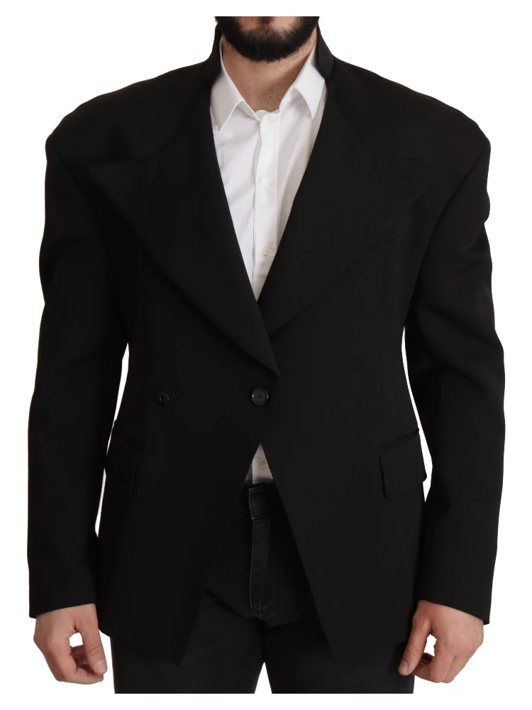 Black Wool Single Breasted Jacket Blazer