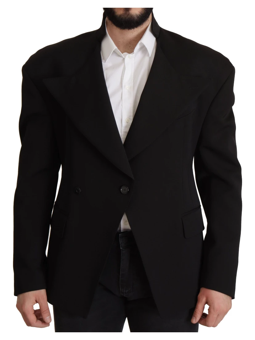 Black Wool Single Breasted Jacket Blazer