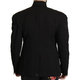 Black Wool Single Breasted Jacket Blazer