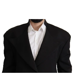 Black Wool Single Breasted Jacket Blazer