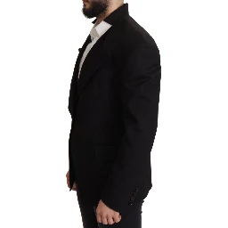 Black Wool Single Breasted Jacket Blazer