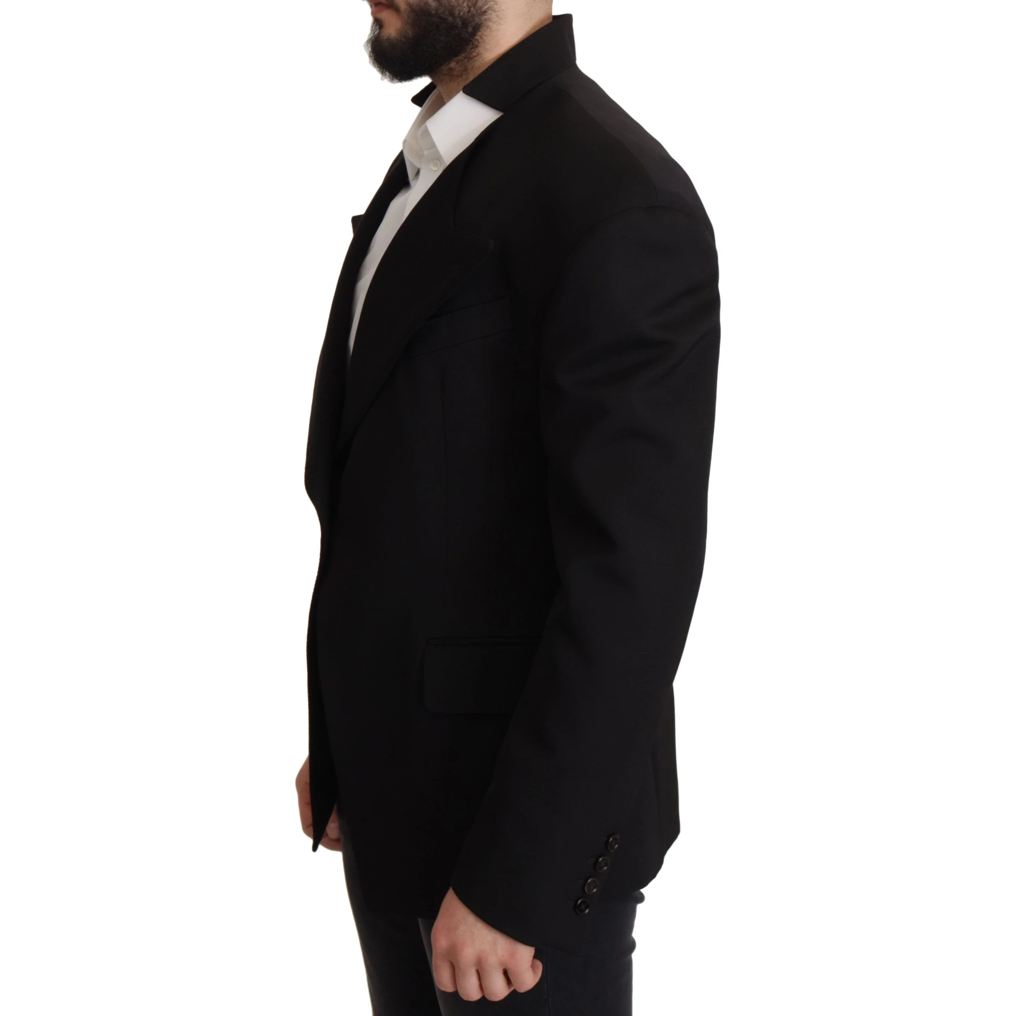 Black Wool Single Breasted Jacket Blazer