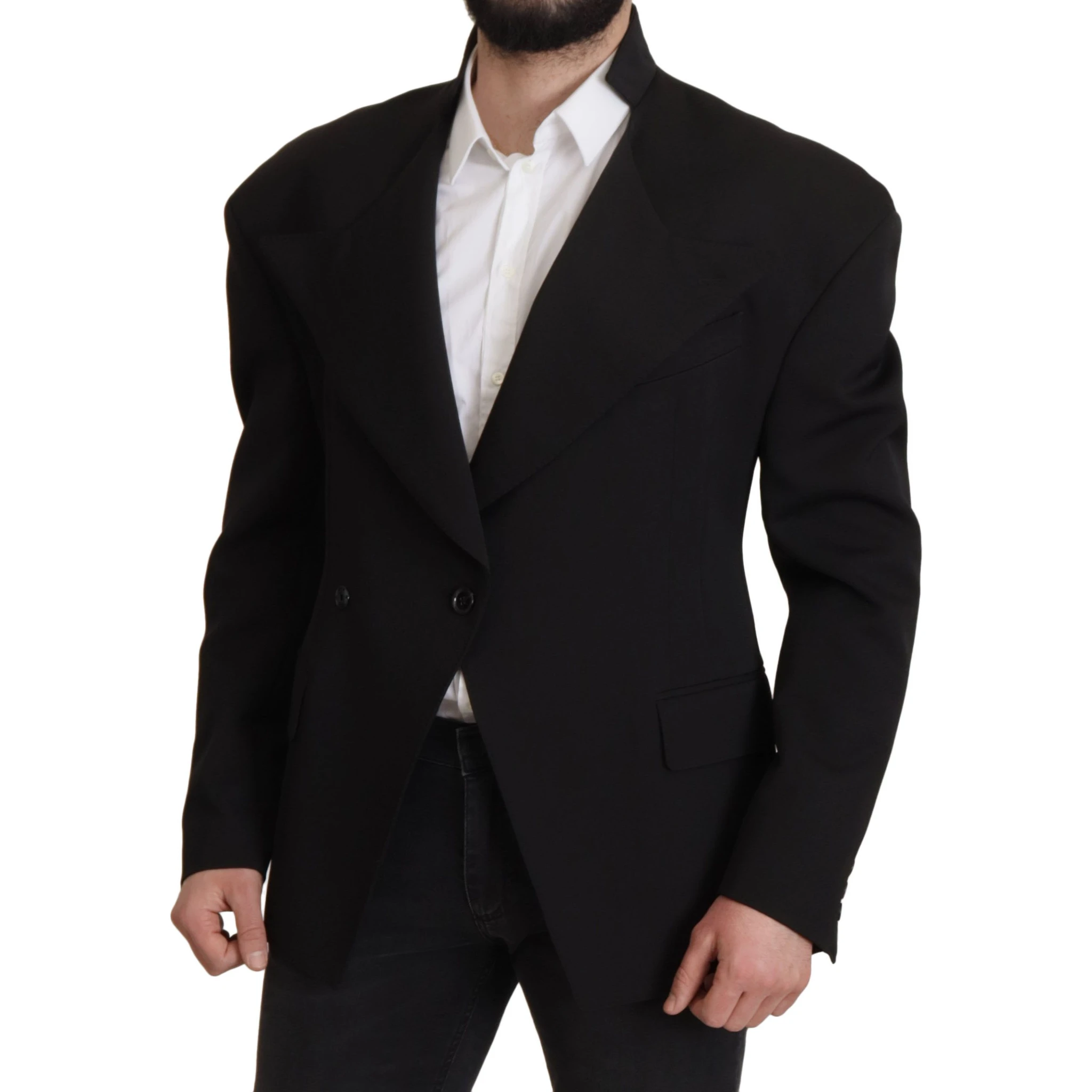 Black Wool Single Breasted Jacket Blazer