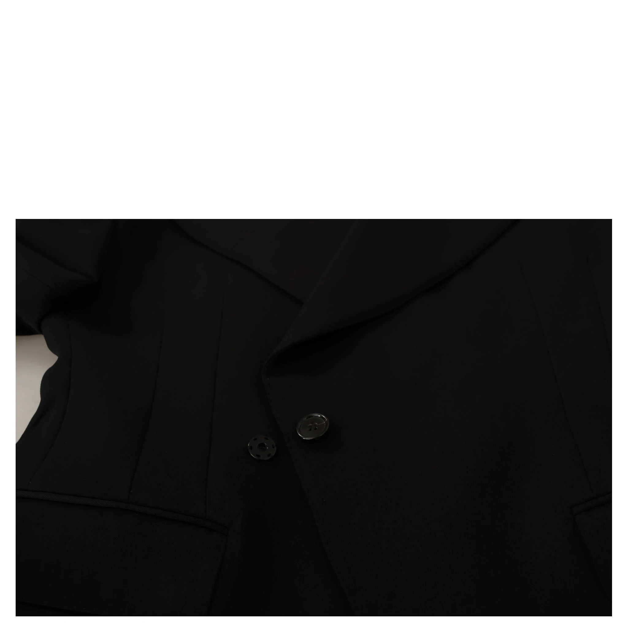 Black Wool Single Breasted Jacket Blazer