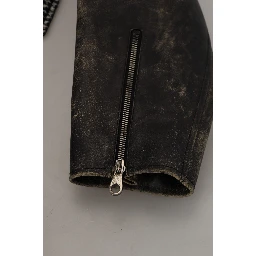 Black Houndstooth Polyester Bomber Jacket