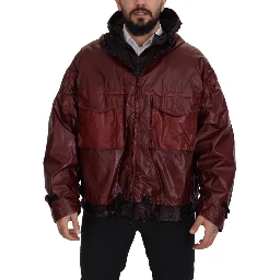Bordeaux Cotton Hooded Full Zip Jacket
