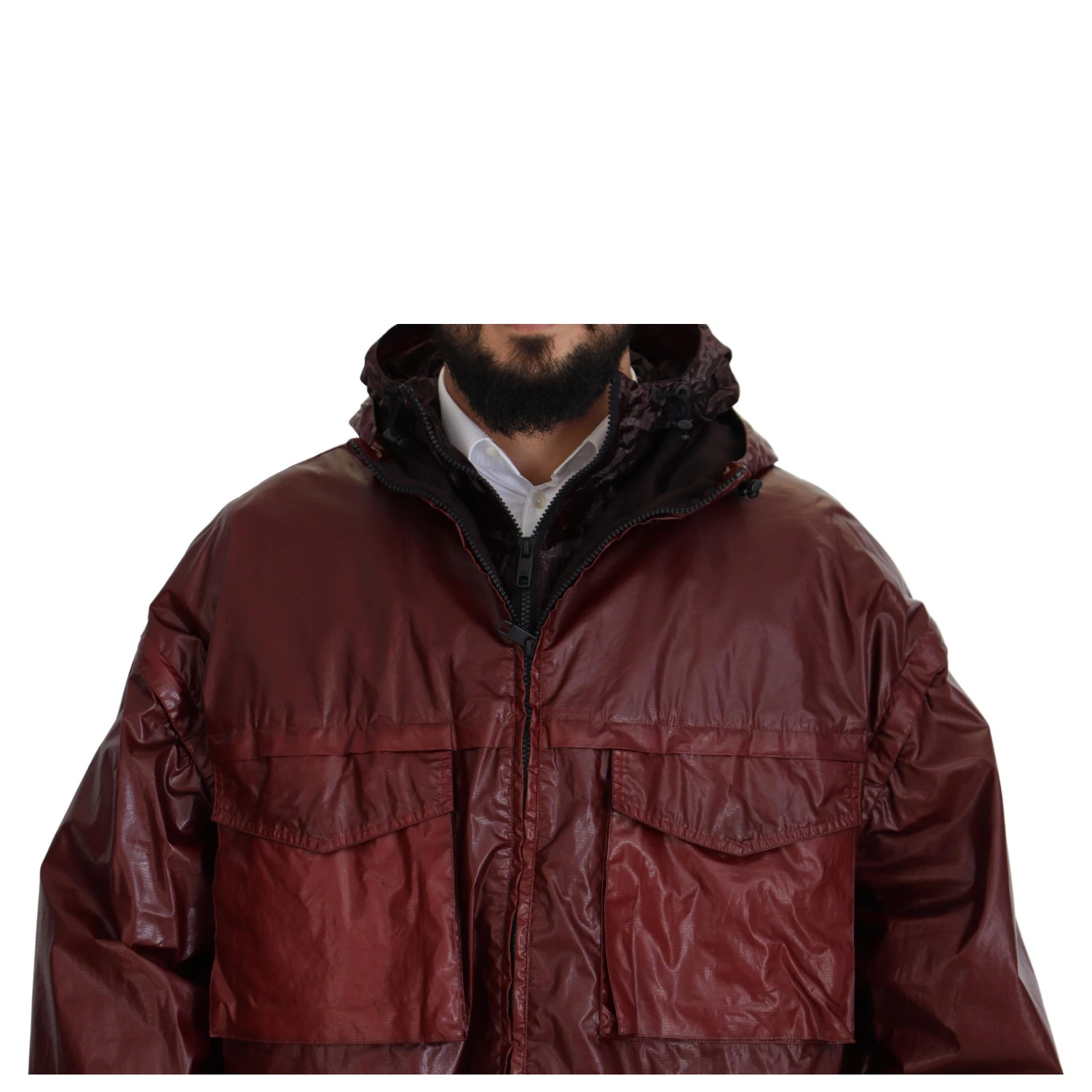 Bordeaux Cotton Hooded Full Zip Jacket