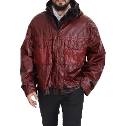 Bordeaux Cotton Hooded Full Zip Jacket