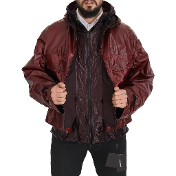 Bordeaux Cotton Hooded Full Zip Jacket