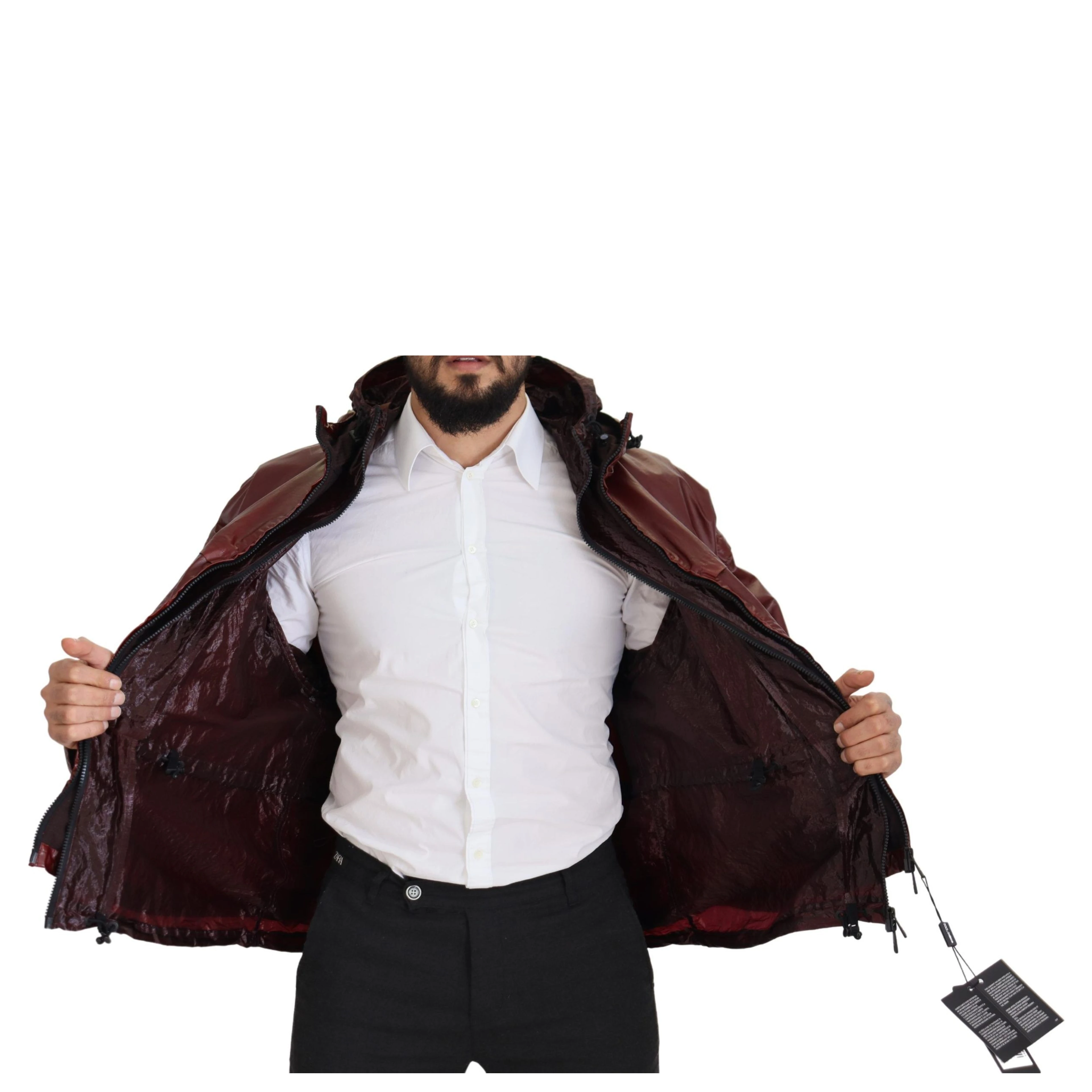Bordeaux Cotton Hooded Full Zip Jacket