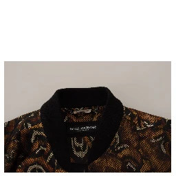 Brown Feather Full Zip Blouson Jacket