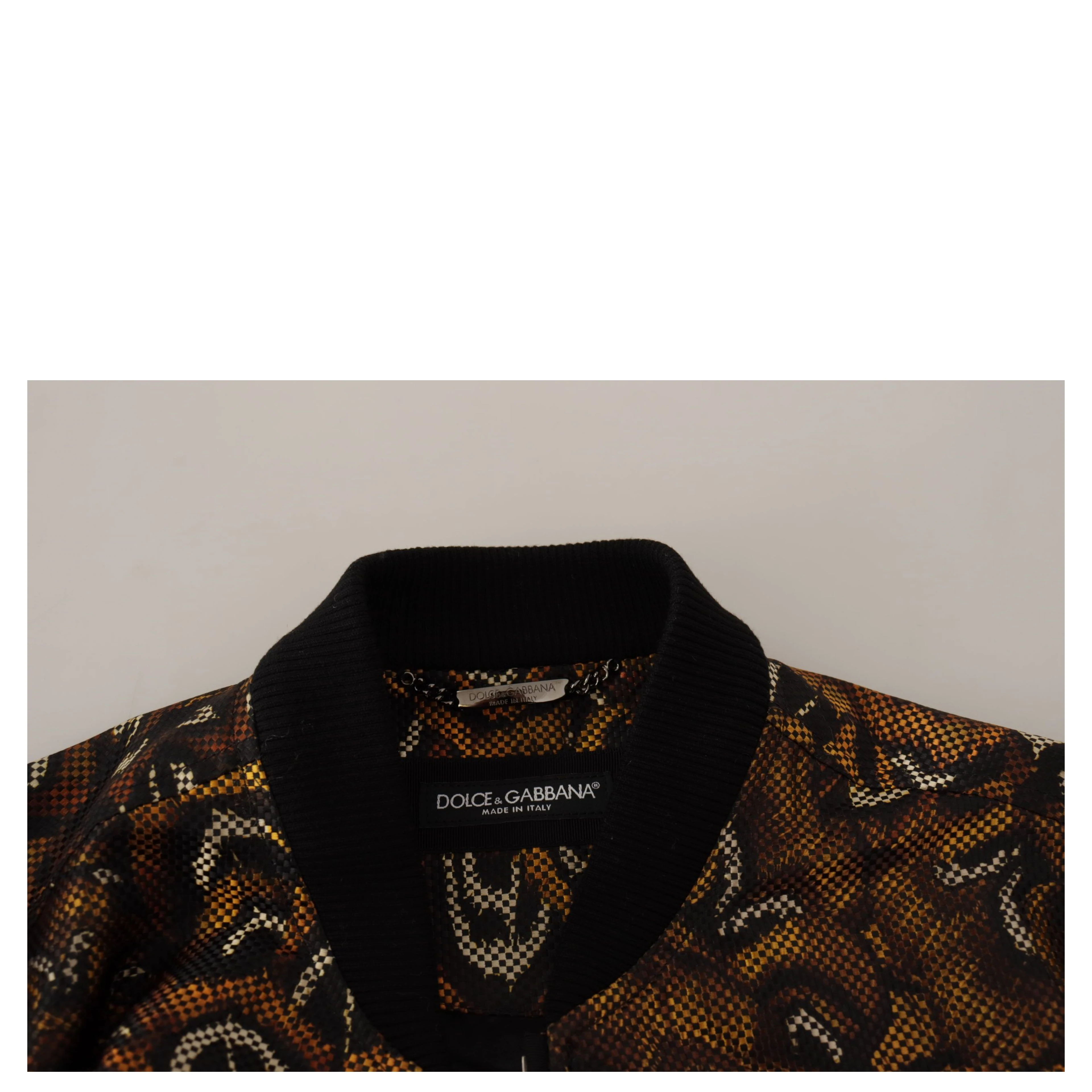 Brown Feather Full Zip Blouson Jacket