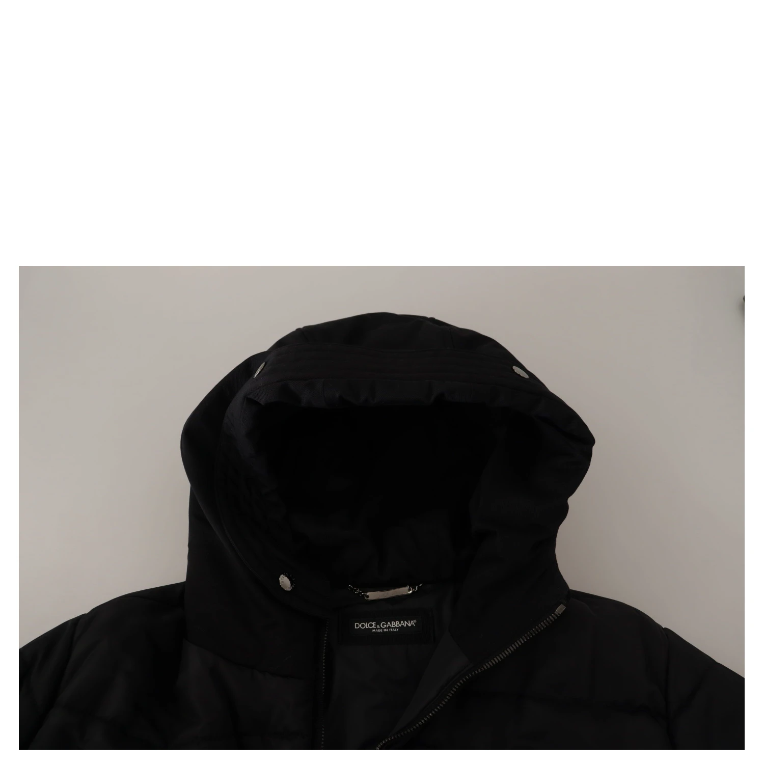 Black Nylon Hooded Parka Coat Winter Jacket
