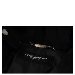 Black Nylon Hooded Parka Coat Winter Jacket