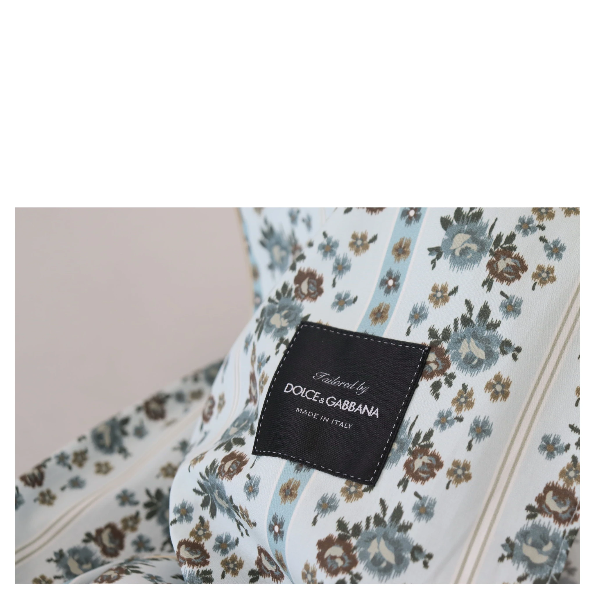 Blue Floral Cotton Robe Coat Jacket