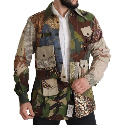Multicolor Button Down Patchwork Shirt
