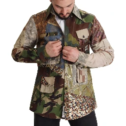 Multicolor Button Down Patchwork Shirt