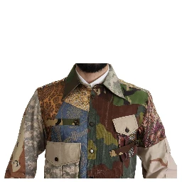 Multicolor Button Down Patchwork Shirt