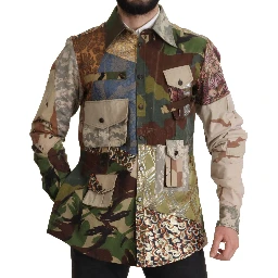 Multicolor Button Down Patchwork Shirt