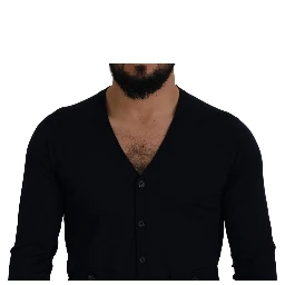 Blue Wool STAFF Down Cardigan Sweater