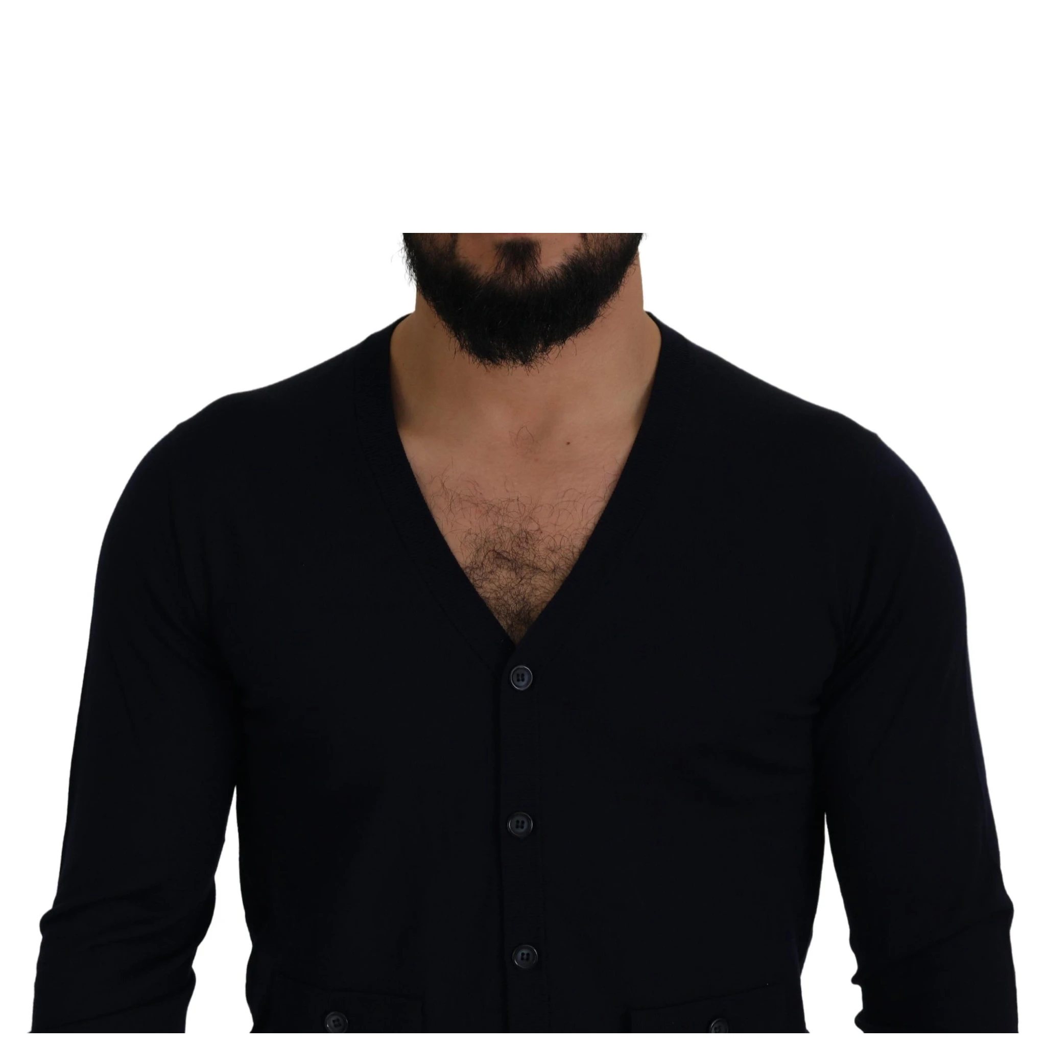 Blue Wool STAFF Down Cardigan Sweater